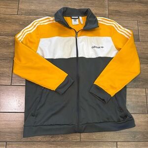 Mens Adidas Zip ESSENTIALS 3-STRIPES TRICOT TRACK TOP Size 2XL